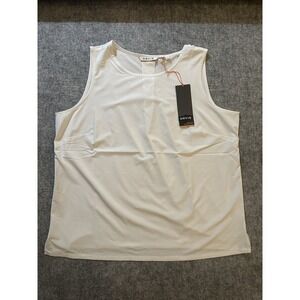 Orvis Tank Top Womens Large White Outdoor Performance UPF 50 Stretch Eco Fabric